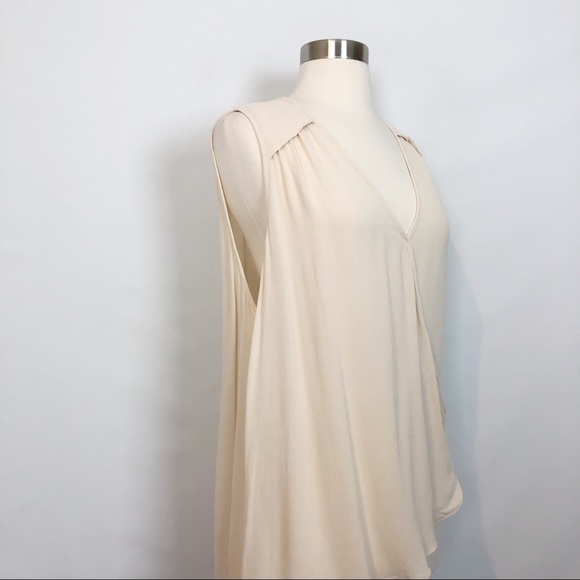 FifteenTwenty Faux Wrap Sheer Ivory Tank Small - Picture 3 of 8